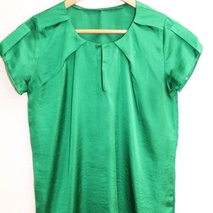 Vintage Handmade Green Satin Top